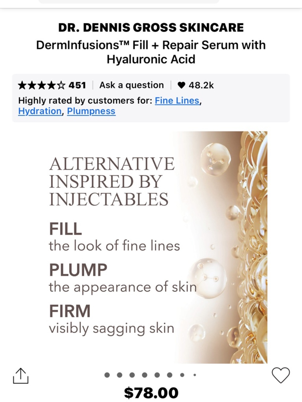 Dr. Dennis Gross Gold Hydrating Fill + Repair Serum - Picture 3 of 10